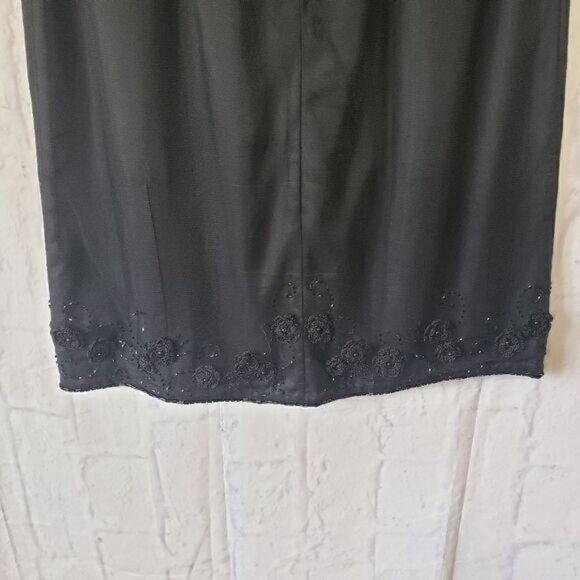 ABS BY ALLEN SCHWARTZ Beaded Floral Sleeveless Cocktail Dress - Picture 9 of 12